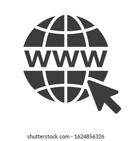 Click to go to online website or internet flat vector icon for apps and websites