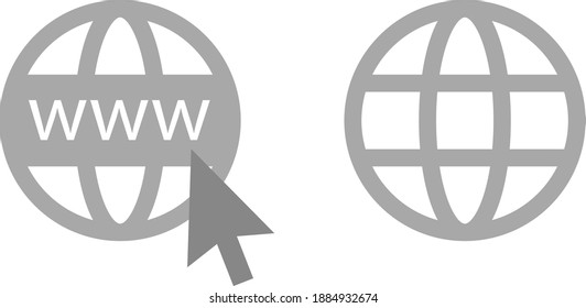 Haga clic para ir al sitio web en línea o al icono de Internet de vector plano para aplicaciones y sitios web