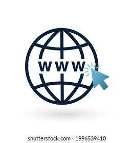 Click to go to online website or internet flat vector icon for apps and websites.