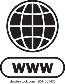 Click to go to online website or internet flat icon. Isolated in white background