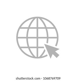 Click to go to website or internet line art icon for apps and websites