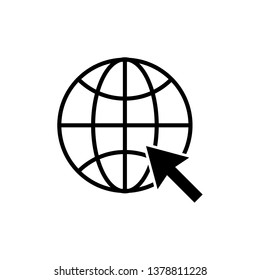 Click to go to website or internet line art icon for apps and websites