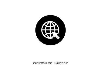 Click to go to website or internet line art symbol vector icon illustration