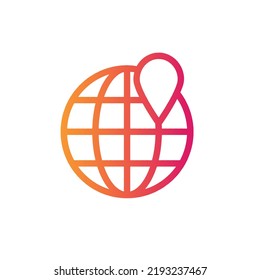 Click to go to website or internet line art icon for location gradient and websites