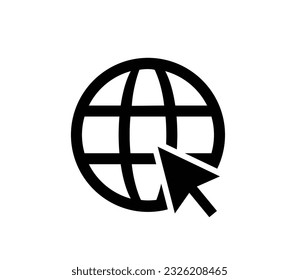 Click to go to website or internet line art icon for apps and websites.