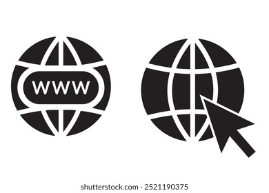 Click to go to website or internet line art icon for apps and websites