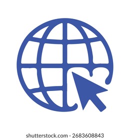  Clique para ir para o site ou ícone de arte de linha da Internet para aplicativos e sites .vetor