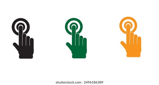 Click with hand cursor. Icon for design. Easily editable