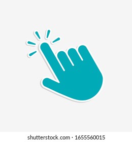 Click hand cursor icon in flat style