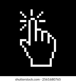 click, hand cursor icon, hand with index finger, vector illustration 