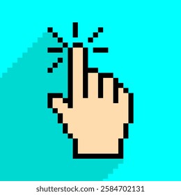 click, hand cursor icon, hand with index finger, vector illustration 