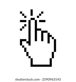 click, hand cursor icon, hand with index finger, vector illustration 