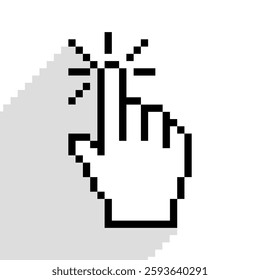 click, hand cursor icon, hand with index finger, vector illustration 