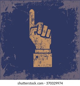 
Click hand design on old background,grunge vector