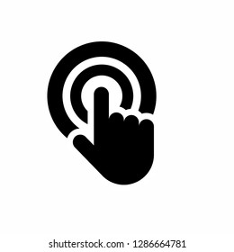 click hand finger icon, cursor clicking icon vector, on white background editable eps10 - Vector