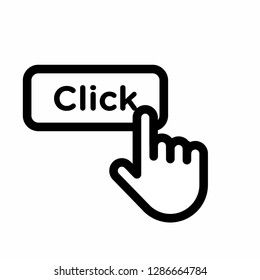 click hand finger icon, cursor clicking icon vector, on white background editable eps10 - Vector