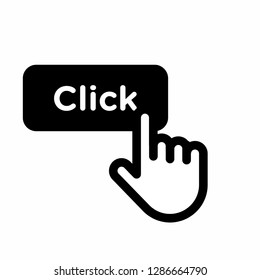 click hand finger icon, cursor clicking icon vector, on white background editable eps10 - Vector