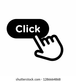 click hand finger icon, cursor clicking icon vector, on white background editable eps10 - Vector