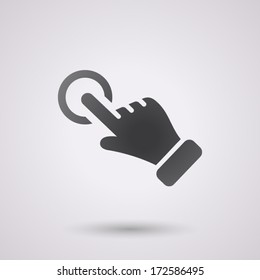 click hand icon for business, isolated, black color