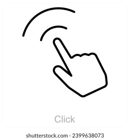 Click and hand icon concept