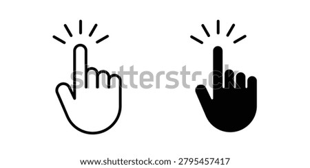 Click Hand icon design. Black outline pictogram