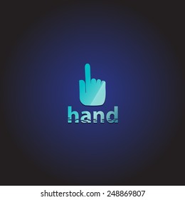 Click, Hand Icon - Isolated On Blue Background - Vector Illustration, Graphic Design, Editable For Your Design