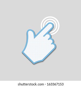 click. hand icon pointer textured. vector eps8