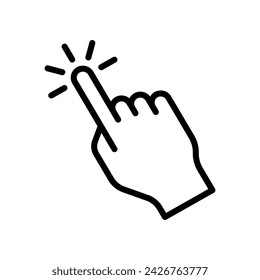 Click hand icon, hand pointer vector