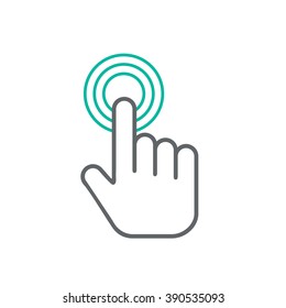 click hand icon vector flat design on white background target web pictogram