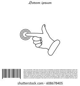 click, hand icon. vector illustration
