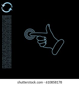 click, hand icon. vector illustration