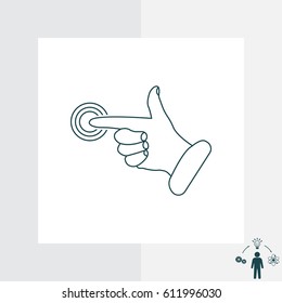 click, hand icon. vector illustration