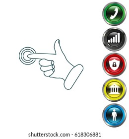 click, hand icon. vector illustration