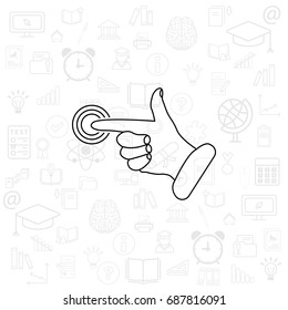 click, hand icon. vector illustration