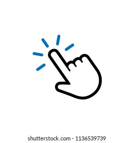 Click hand icon, vector pointer symbol