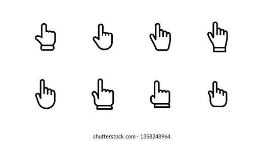 Click hand icons set.