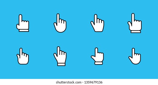 Click hand icons set.
