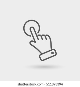 click hand line icon for business and technology, isolated