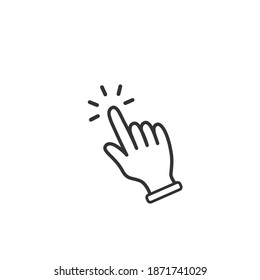 Click hand outline icon. linear style sign for mobile concept and web design. Touching finger simple line vector icon. Symbol, logo illustration. Pixel perfect vector graphics

