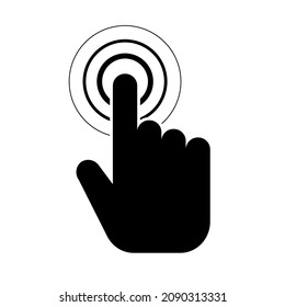 Click Hand Outline Icon. Linear Style Sign For Mobile Concept And Web Design. Touching Finger Simple Line Vector Icon. Symbol, Logo Illustration. Pixel Perfect Vector Graphics. Click Icon. Finger Tap 