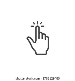 Click hand outline icon logo