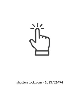 Click hand outline symbol vector