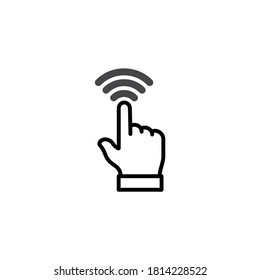 Click hand outline symbol vector eps 10