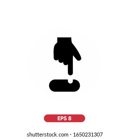 Click hand symbol flat icon vector