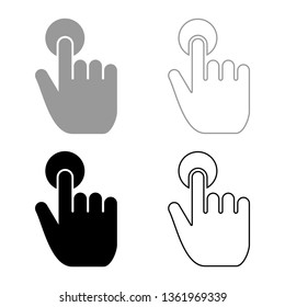 Click hand Touch of hand Finger click on screen surface icon set black