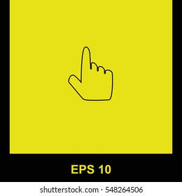 Click hand vector black icon. Isolated illustration. Business picture.