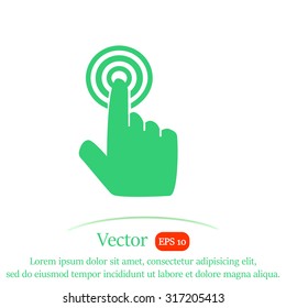 Click, hand vector icon.