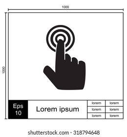 Click, hand vector icon.
