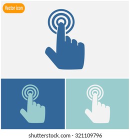 Click, hand vector icon.
