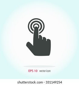Click, hand vector icon.